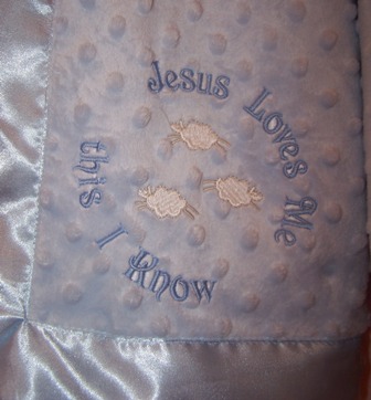 Jesus Loves Me Blue Blanket Jesus Loves Me Blue Blanket